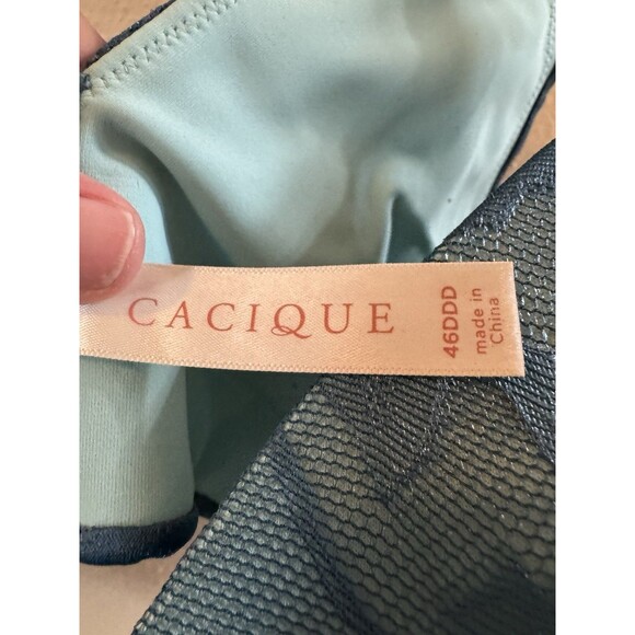 Cacique Invisible Lace Backsmoother Lightly Lined Balconette Bra 46DDD - Picture 3 of 6